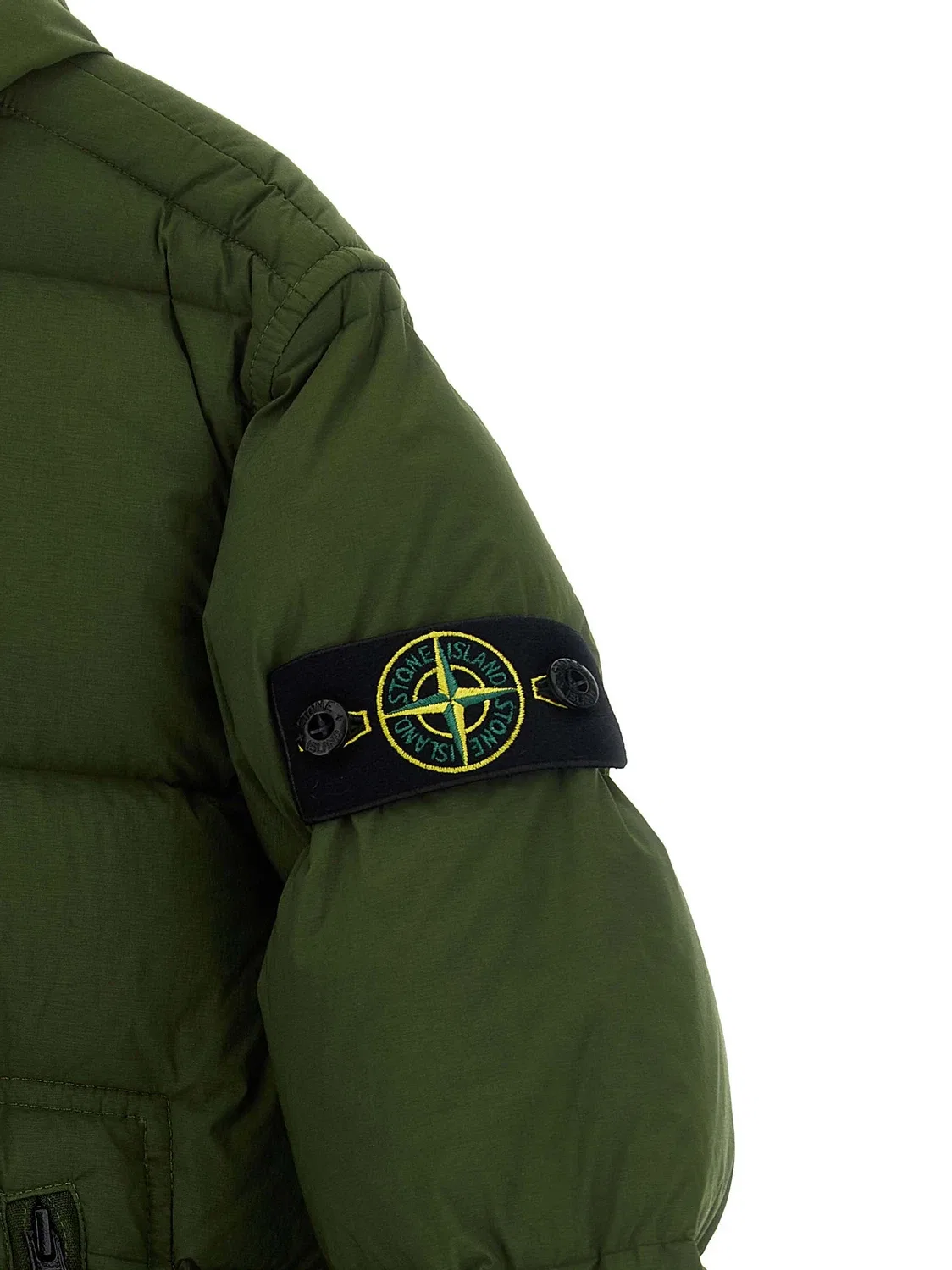 Парка с логотипом-значком Stone Island Junior, зеленый — фото 3