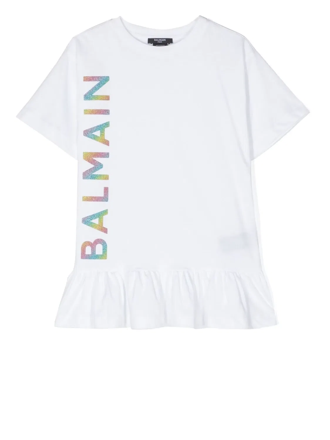 Платье‑футболка с логотипом Balmain, белый