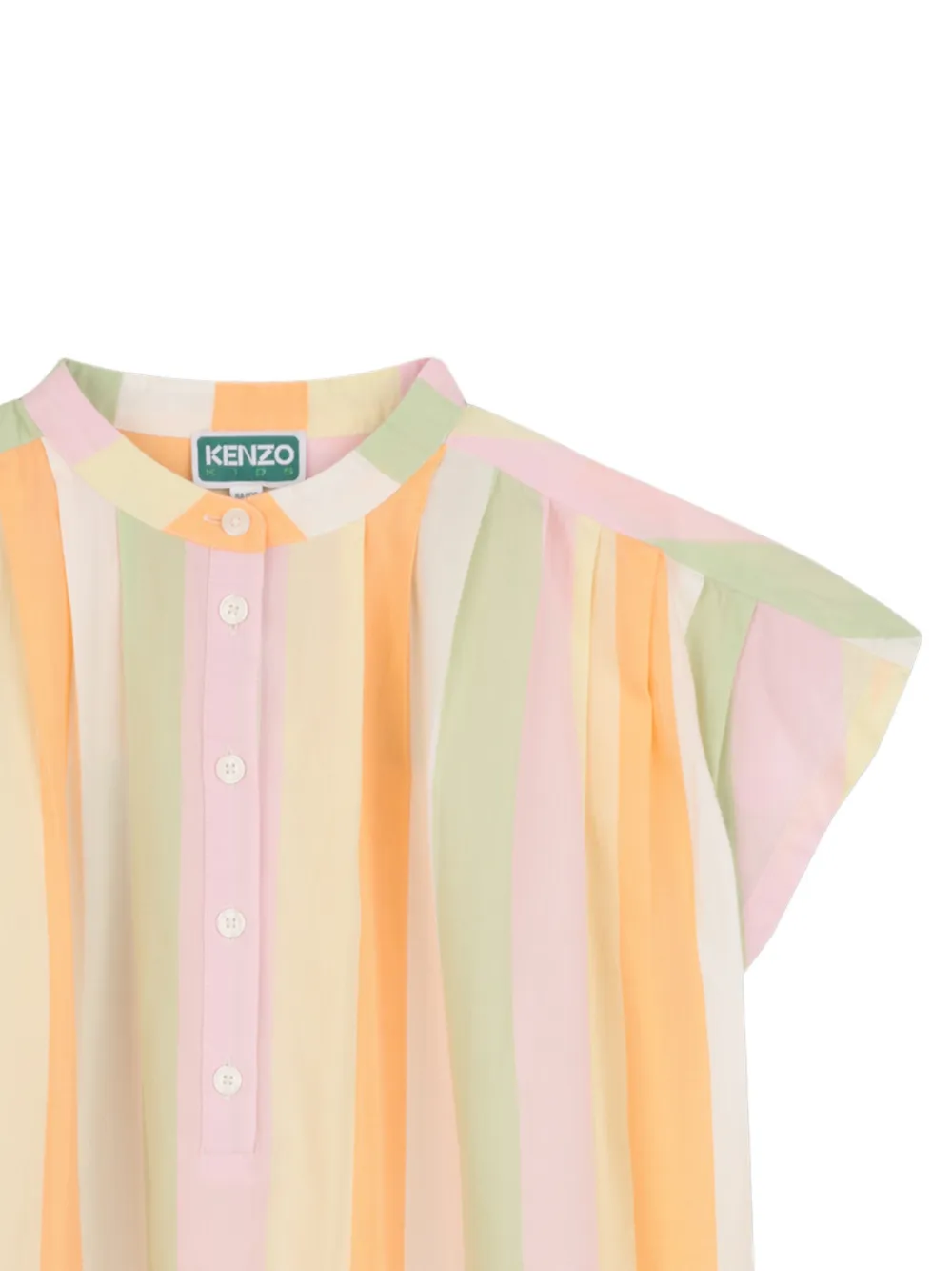 Платье в полоску на пуговицах Kenzo Kids, бежевый — фото 3