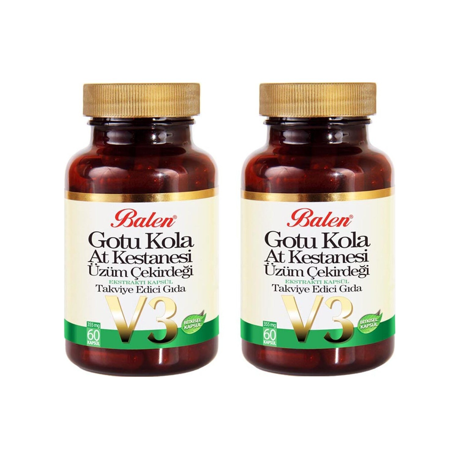 

Активная добавка Balen Gotu Kola-Horse Chestnut-Grape Seed, 60 капсул, 2 штуки