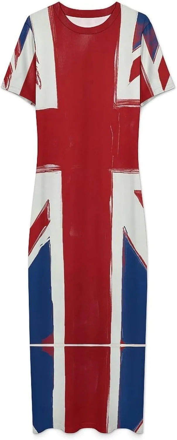 Женское короткое платье-футболка с флагом Union Jack GAO, Style-1 — фото 3
