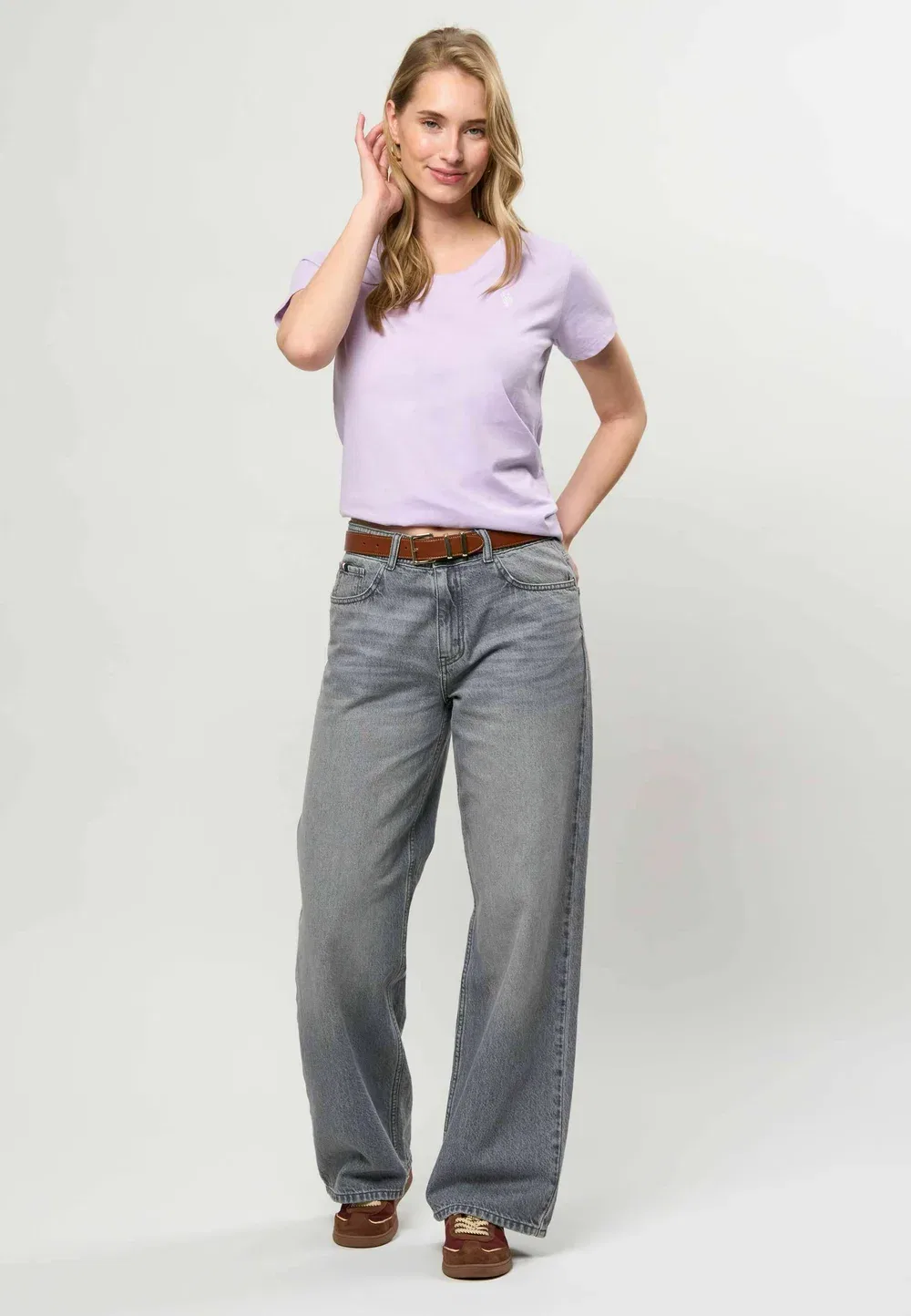 Футболка Uwamy - базовая футболка U.S. Polo Assn., Pastel Lilac — фото 2