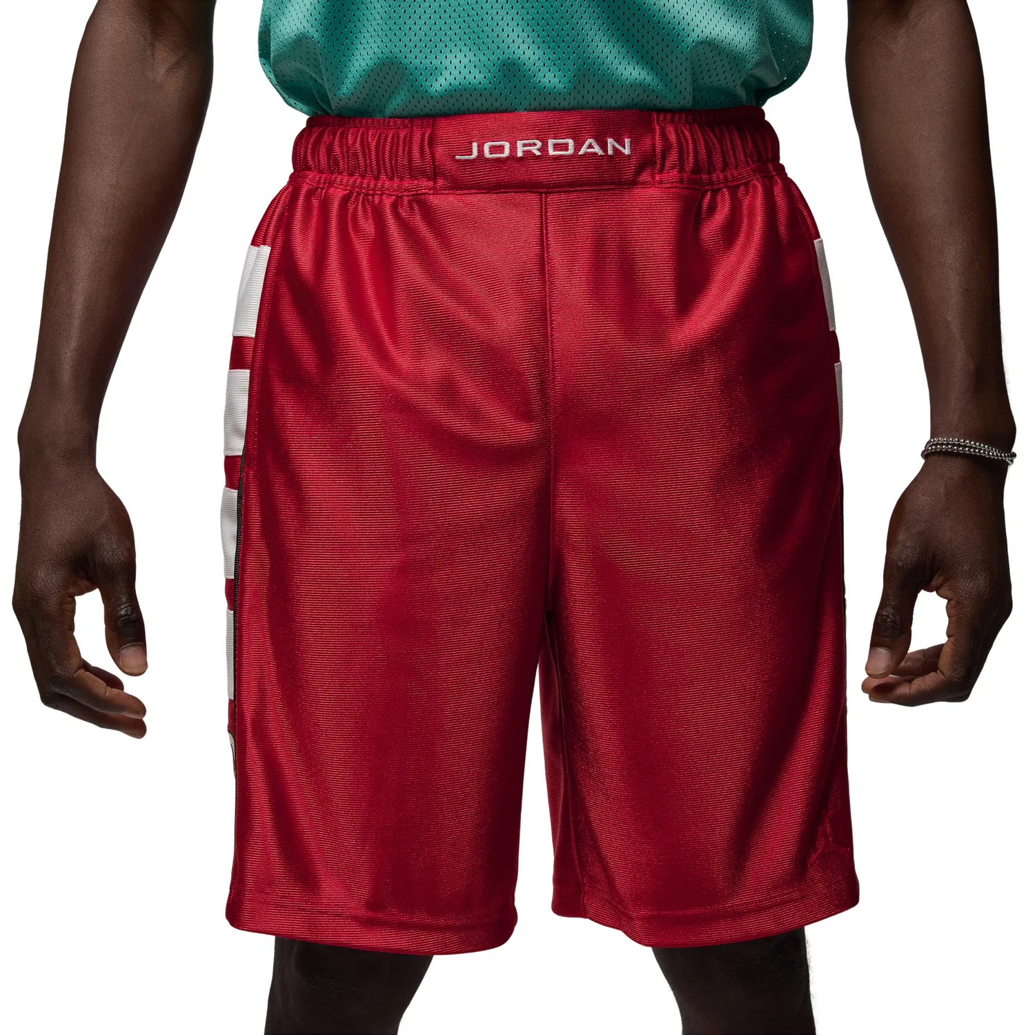Мужские шорты с принтом Jordan Brooklyn Cat Scratch Gym Red White, красный — фото 2