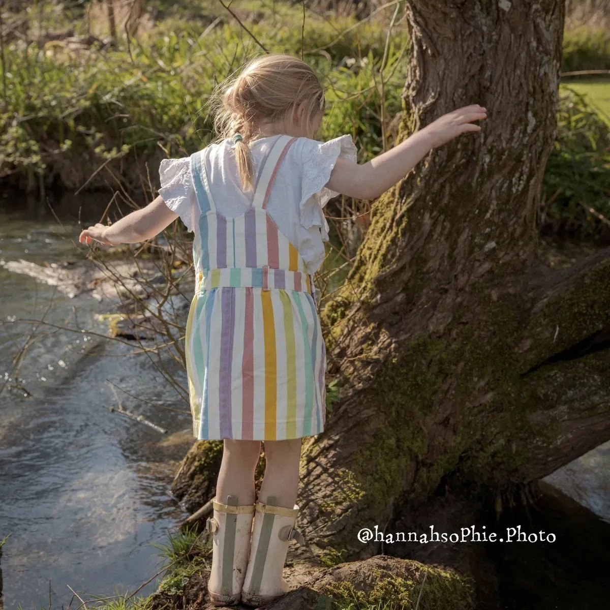 Детское платье в широкую полоску Classic Wide Stripe Dotty Dungarees, Multi — фото 4