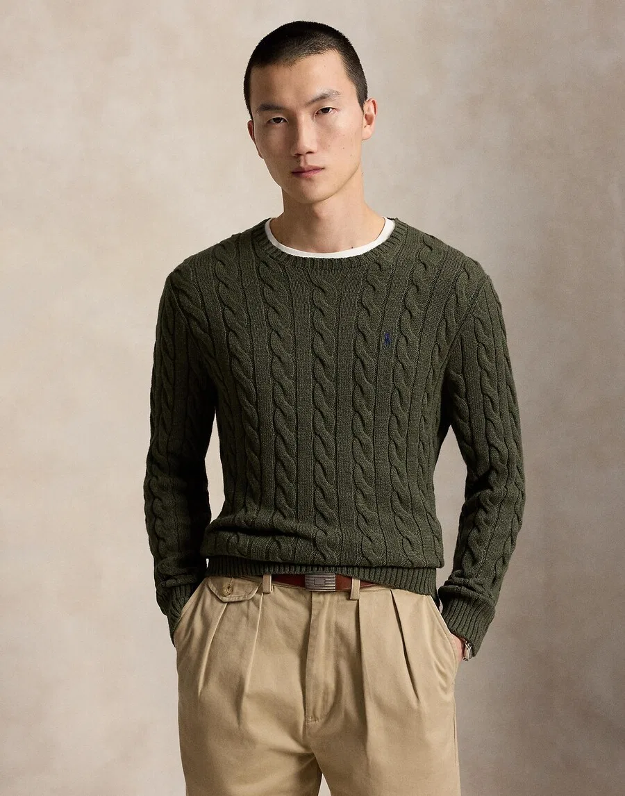 Свитер Polo Ralph Lauren Regular fit 'DRIVER' оливкового цвета — фото 2