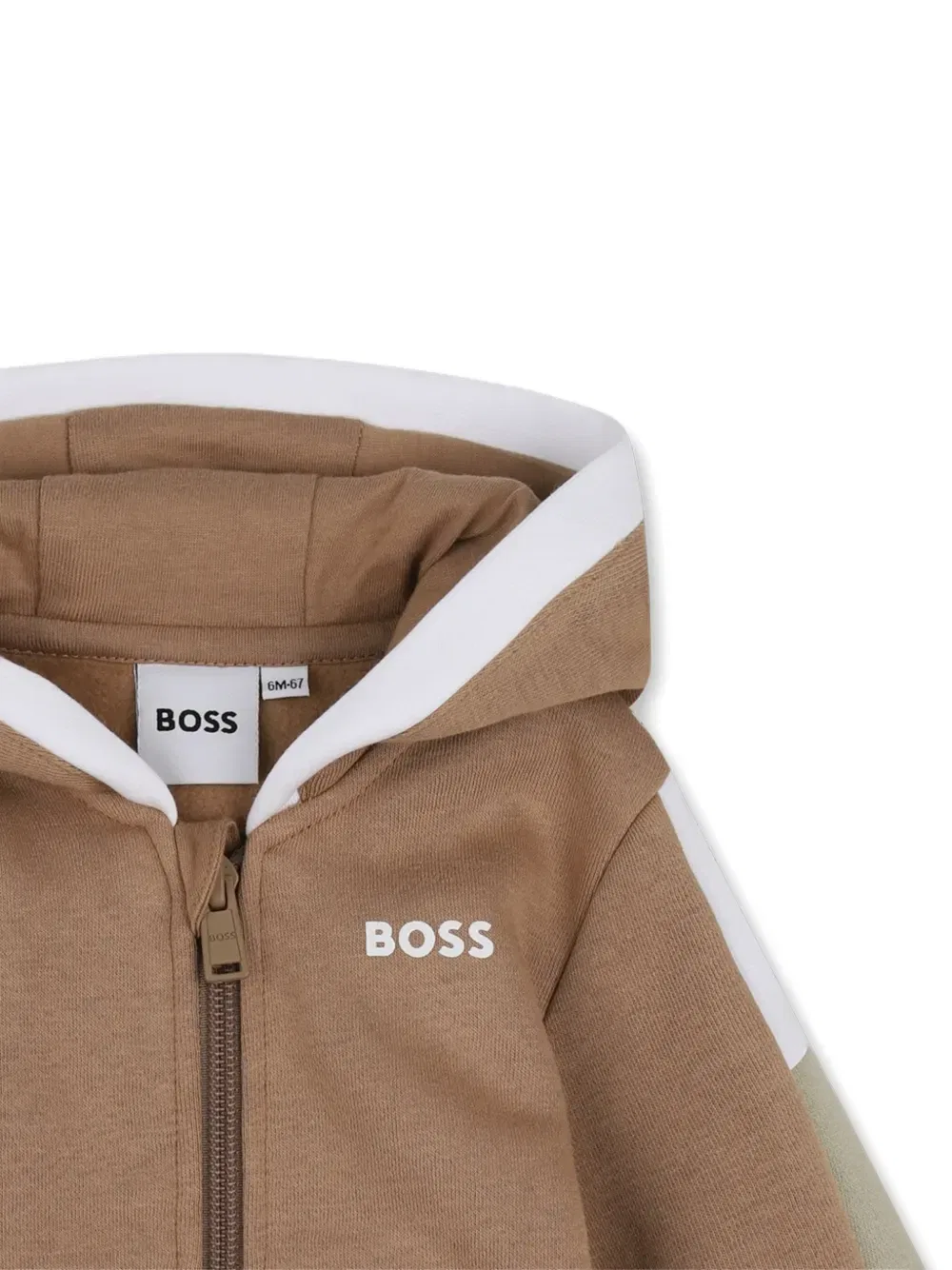 Толстовка на молнии с логотипом Boss Kidswear, коричневый — фото 3