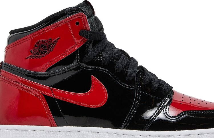 Кроссовки Air Jordan 1 Retro High OG GS Patent Bred, красный — фото 2