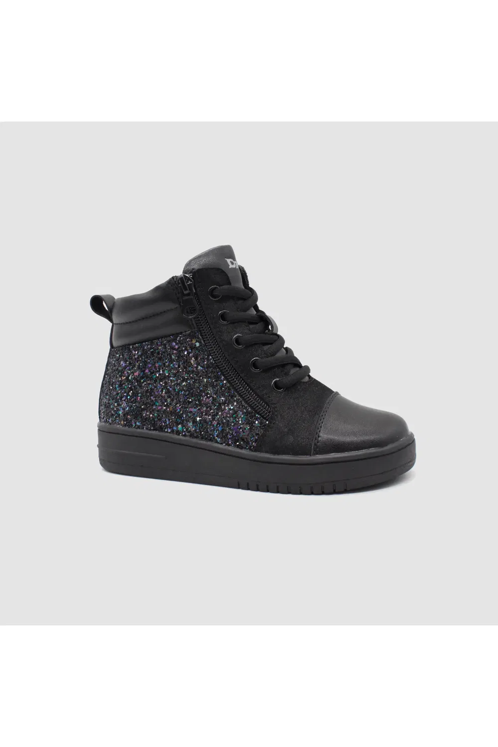 Детские кроссовки адаптивные высокие Rodeo DrD Kids Footwear, Black Sparkle