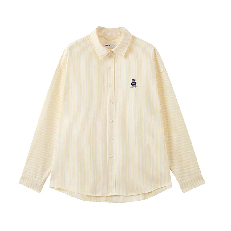 Детская рубашка с воротником SPAO, Light Yellow Stripes