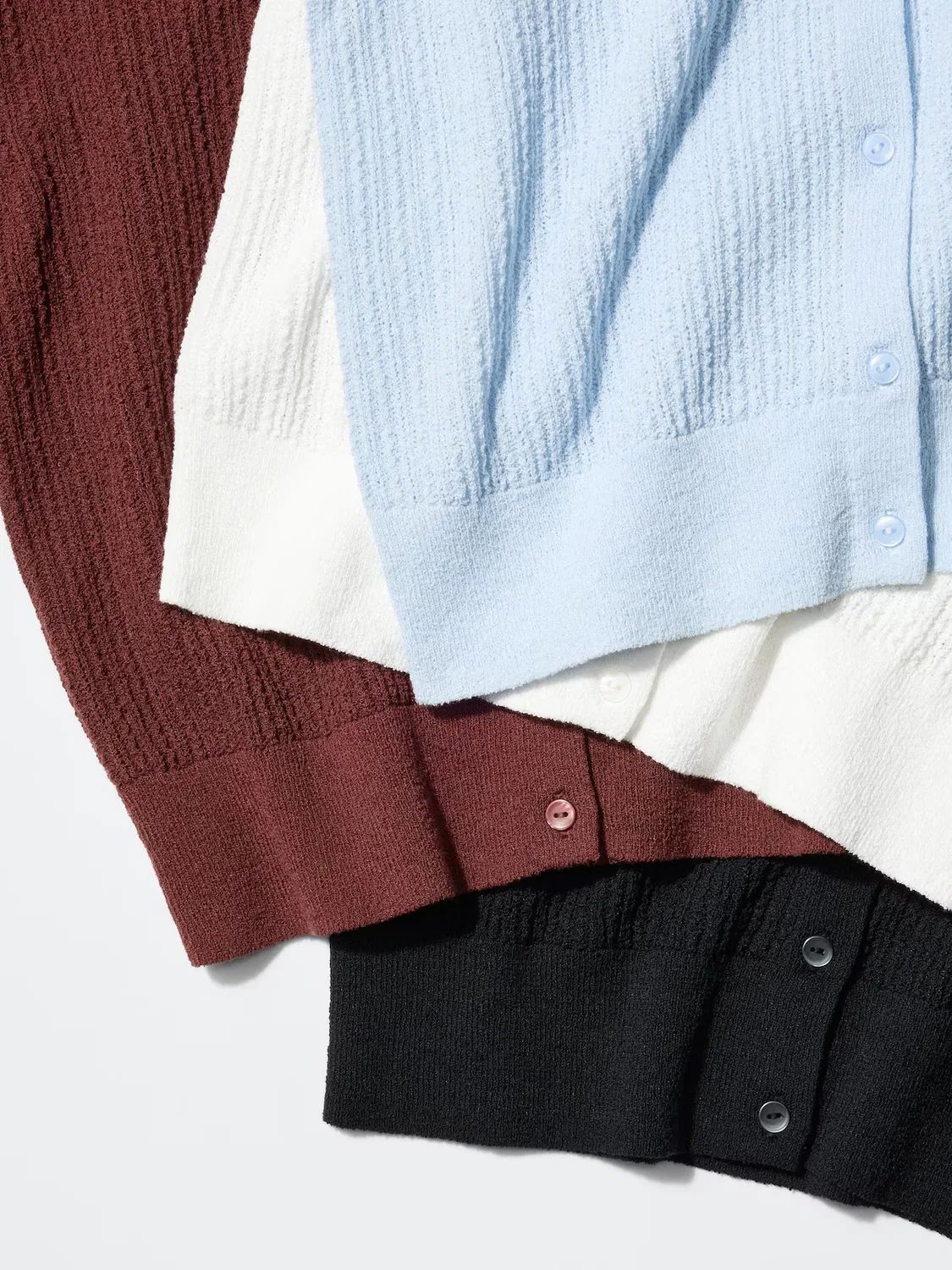 Кардиган Uniqlo, кружевной, прозрачный, с круглым вырезом, зеленый — фото 4