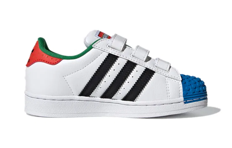 Детские кроссовки для мальчиков с принтом LEGO Cloud White Core Black Cloud White PS Adidas Originals, Белый/Черный — фото 3