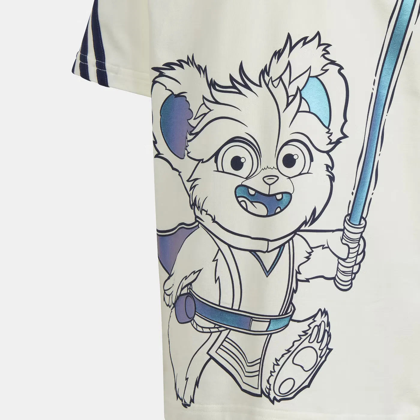 Комплект футболки и шорт с принтом Young Jedi Adidas, белый — фото 3