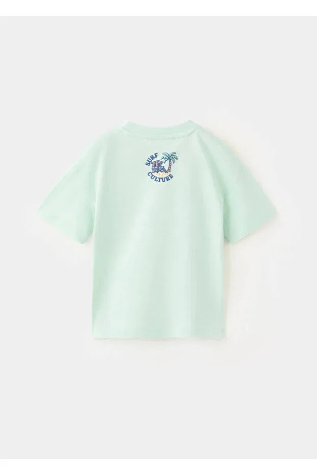 Детская футболка с принтом Mango Baby, Water Green — фото 3