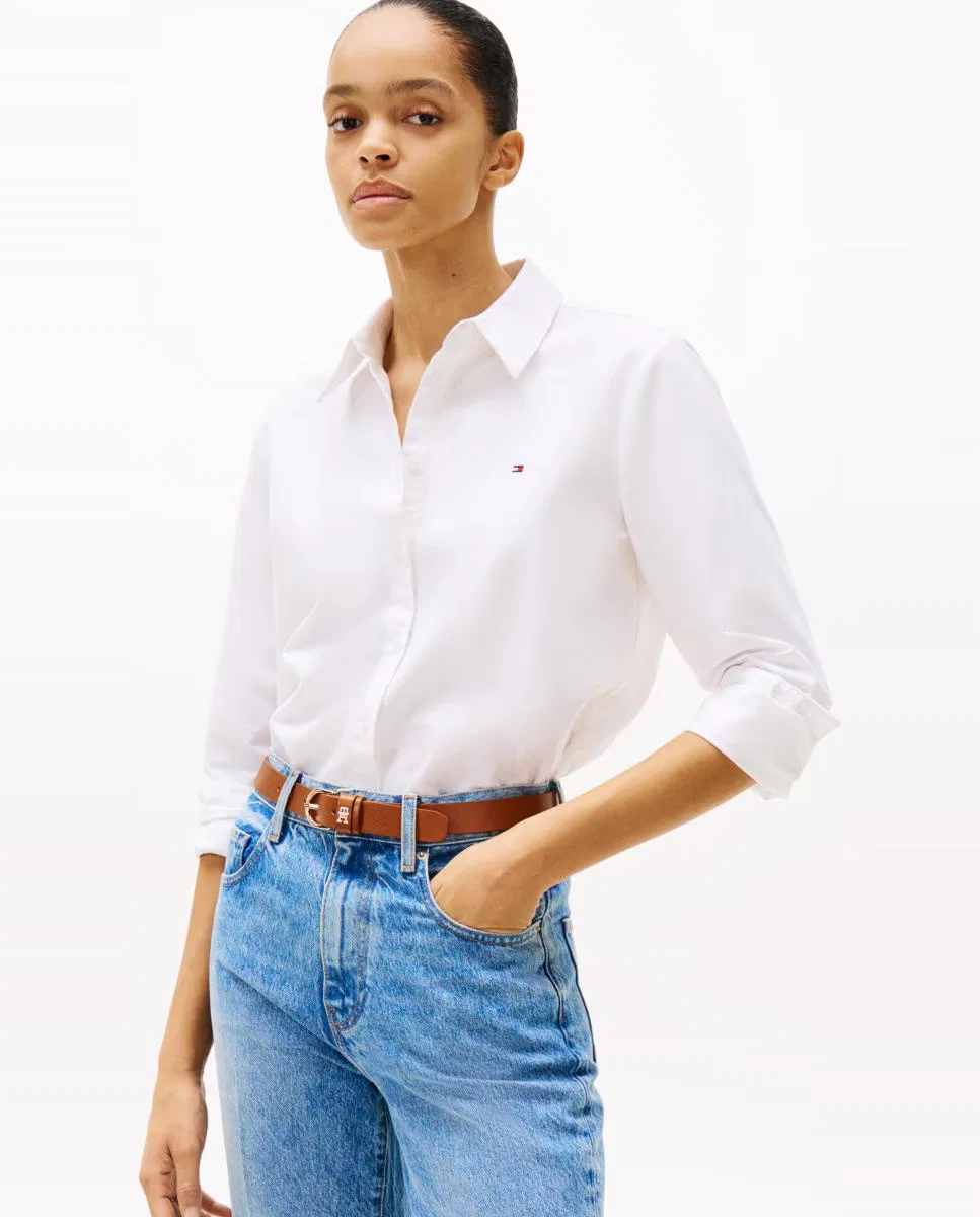 Женская рубашка из хлопка, Tommy Hilfiger, белый