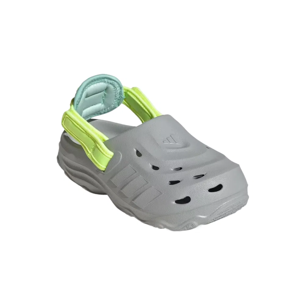 Детские сандалии-клоги с ремешком Adidas MAXXCLOG, Halo Silver/High Resolution Yellow/Semi-Shimmery Aqua Blue — фото 4