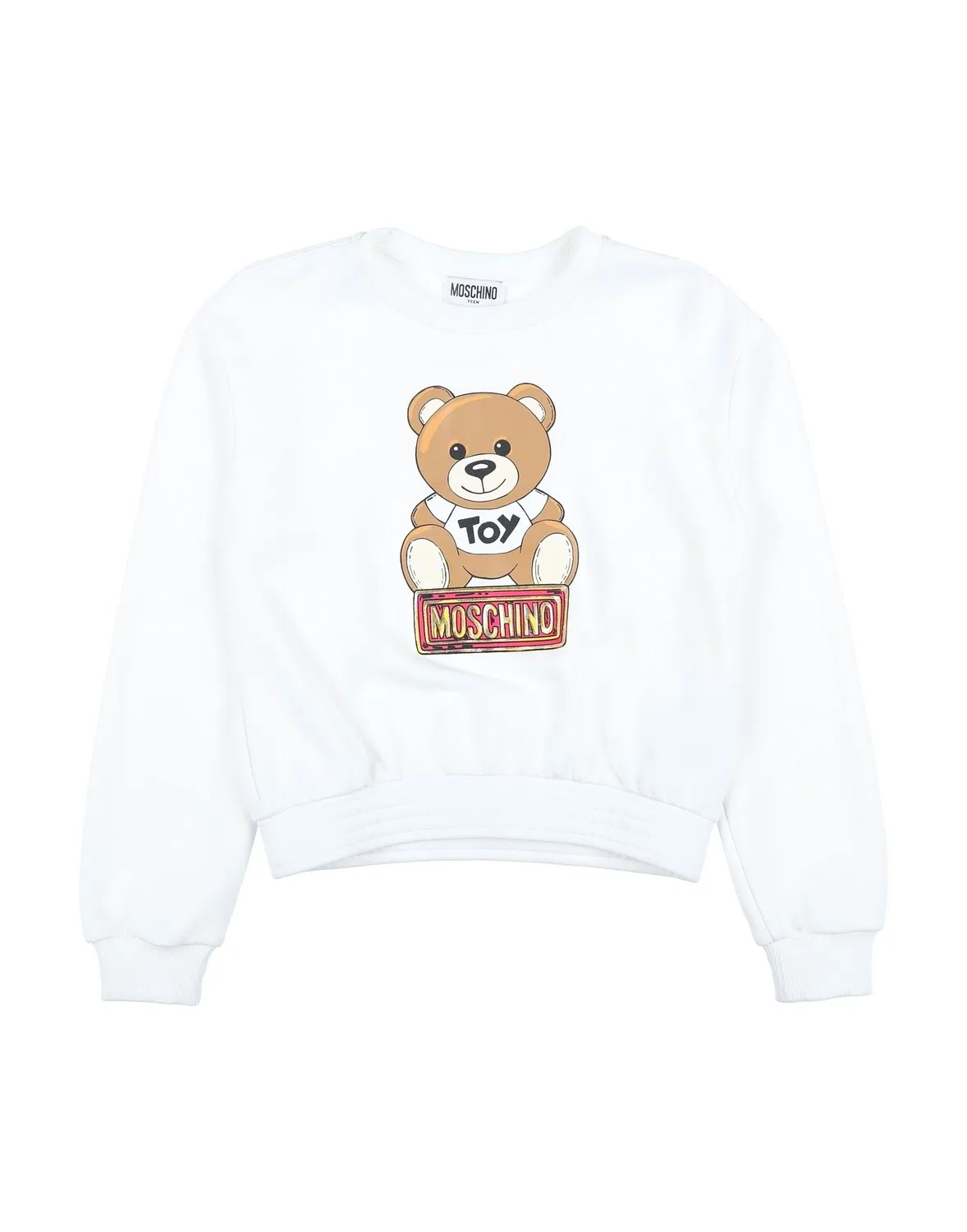 Детский свитшот для девочек с логотипом Moschino Teen, айвори