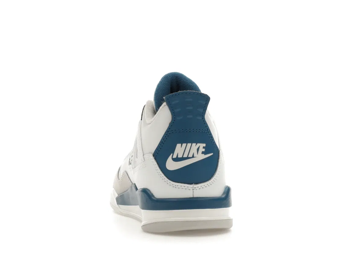 Детские кроссовки Lifestyle с принтом Jordan 4 Retro Jordan, Off-White/Military Blue/Neutral Grey — фото 4
