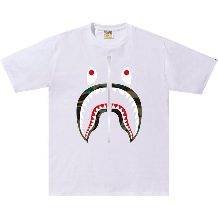 

Футболка BAPE 1st Camo Shark Tee 'White/Green', белый