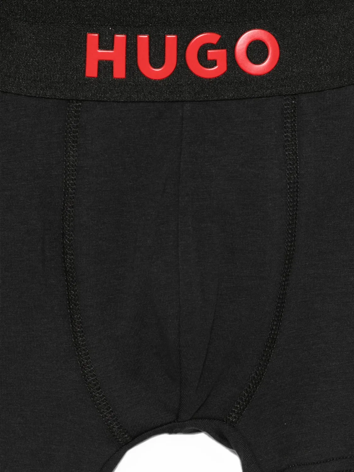 Комплект из двух боксеров с монограммой и логотипом Hugo Kids, черный — фото 3