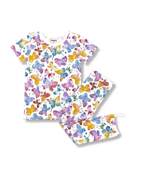 Детский комплект пижам с коротким рукавом для девочек Norani, Butterflies