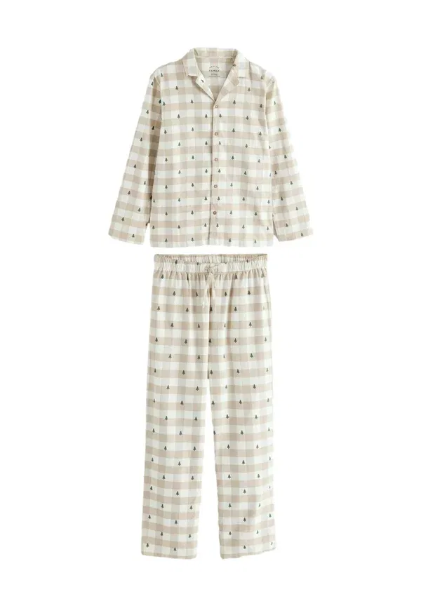 Пижамный комплект с клетчатым принтом Regular fit - check set - pyjama set Next neutral, нейтральный