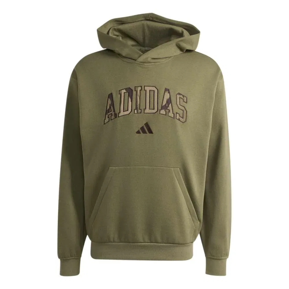 Худи с камуфляжным принтом Seasonal Essentials Adidas, зеленый — фото 3