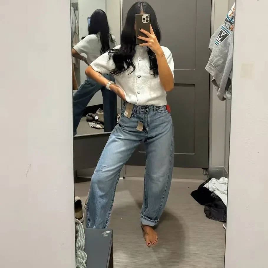 Женские джинсы-бананы с высокой посадкой Cinch Barrel Levi's, Let Love In — фото 4