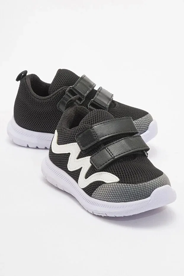 Детские спортивные туфли для девочек с липучкой Mnpc, Black