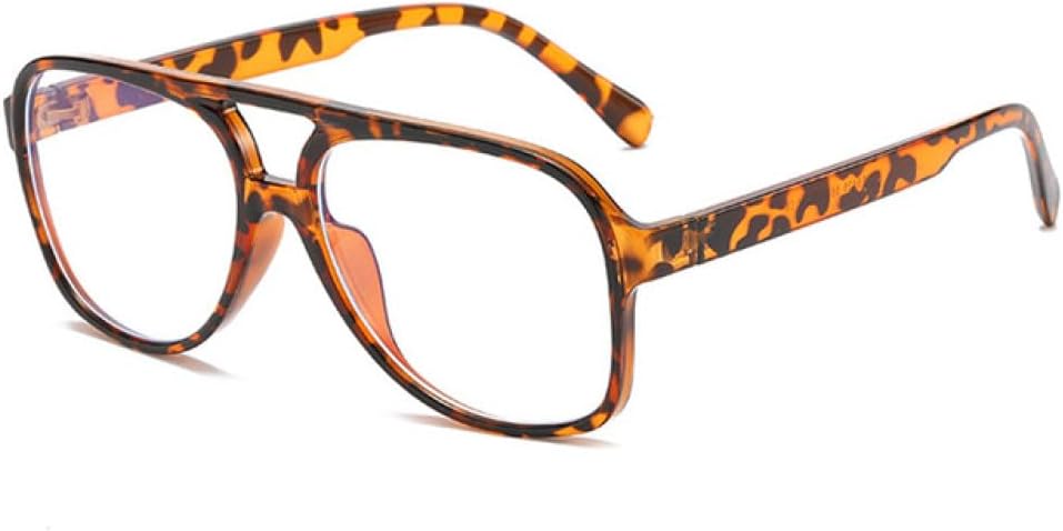 

Мужские солнцезащитные очки в стиле ретро с увеличенными двойными перемычками, прозрачная оправа, женские очки желто-синего цвета с защитой от УФ-излучения UV400 generic, Leopard Clear