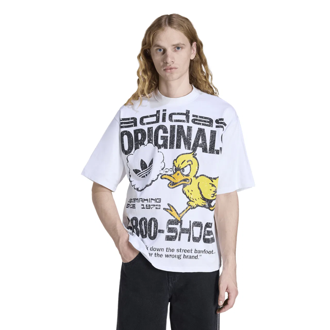 Футболка мужская Duck Graphic Adidas, цвет White/Yellow/Yellow/Yellow