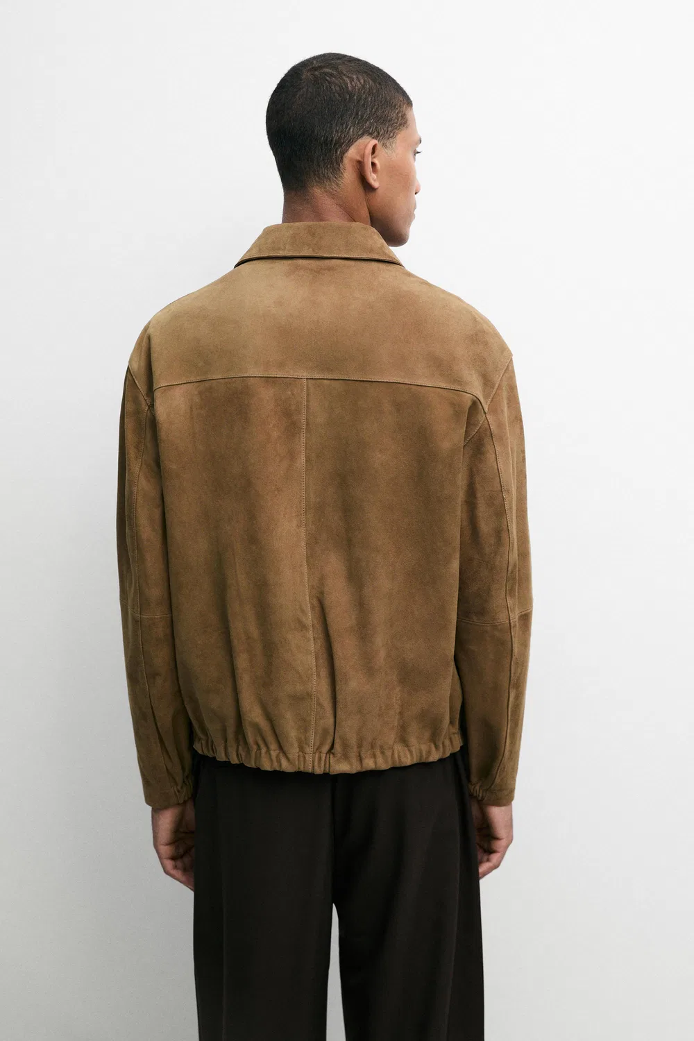 Куртка Massimo Dutti, из замшевой кожи, светло-бежевый — фото 3