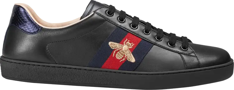 

Кроссовки Gucci Ace Embroidered Black Bee, черный