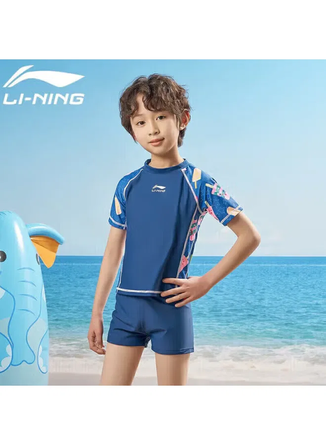 Купальный костюм детский с защитой от солнца Li-Ning, темно-синий — фото 2