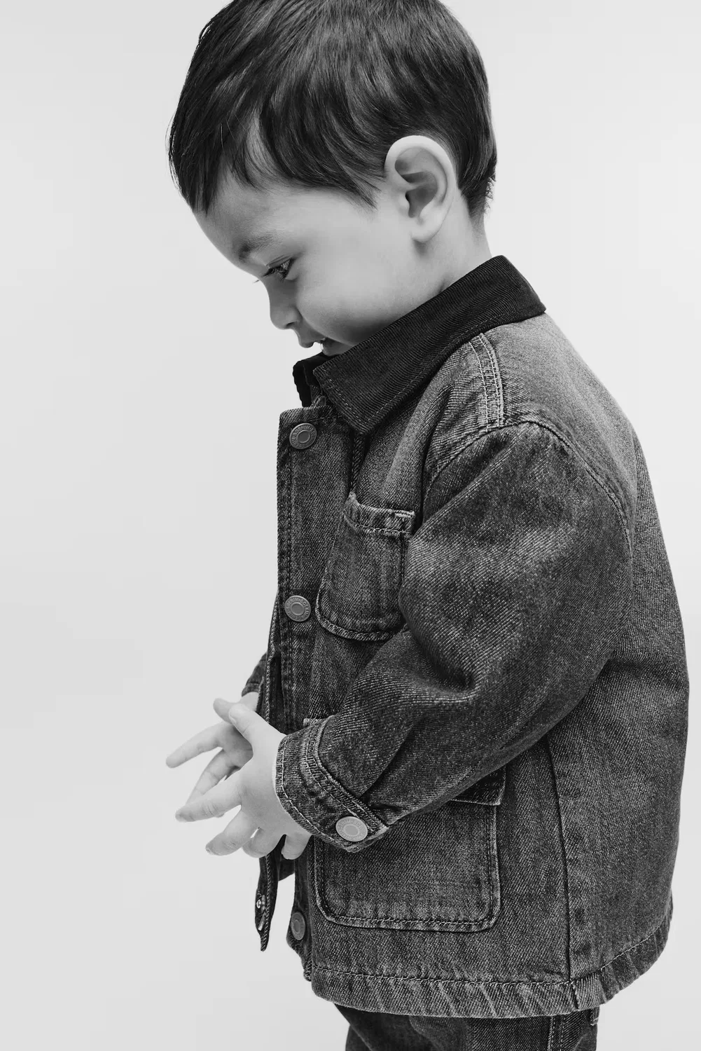 Джинсовая куртка с вельветовым воротником H&M, Denimblau — фото 4