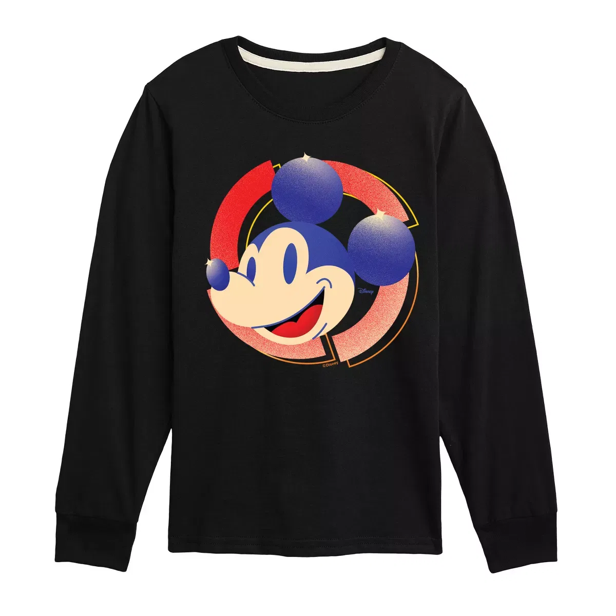 Детская футболка с длинным рукавом с принтом Mickey Badge Disney, Black