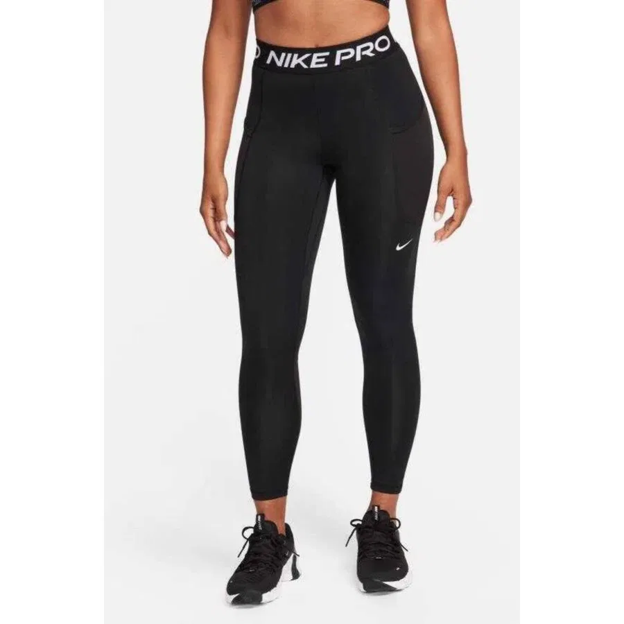 Женские леггинсы Nike Pro 365 Mid-rise 7/8 Tight с карманом, Черный — фото 2
