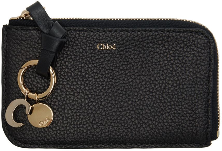 

Черная визитница на молнии с алфавитом Chloé