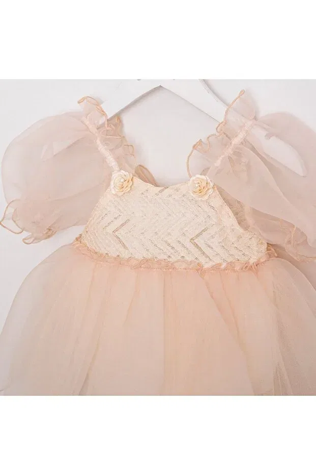Детское платье для девочек с кружевом Juliet-Tulle Pitababy, Ecru — фото 3