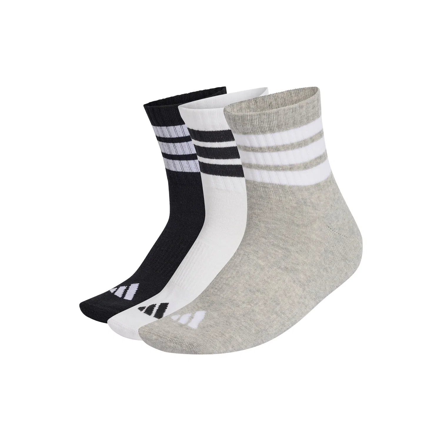 Мужские короткие носки с тремя полосками Adidas Originals, Black/Gray/White