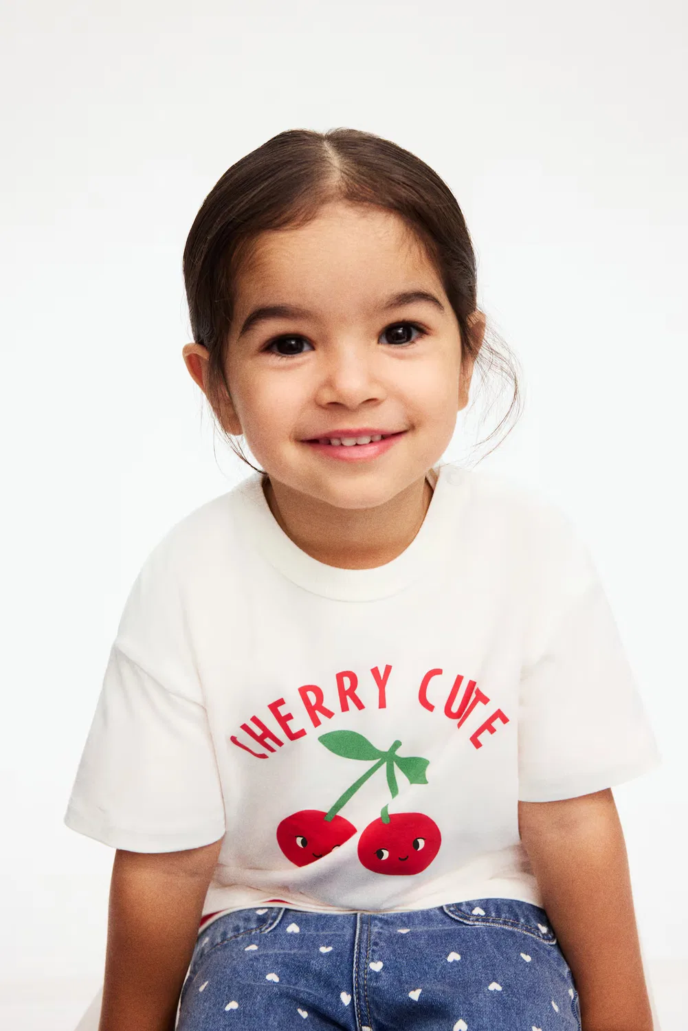 Набор из 3 хлопковых футболок H&M, Weiß/Cherry Cute — фото 2