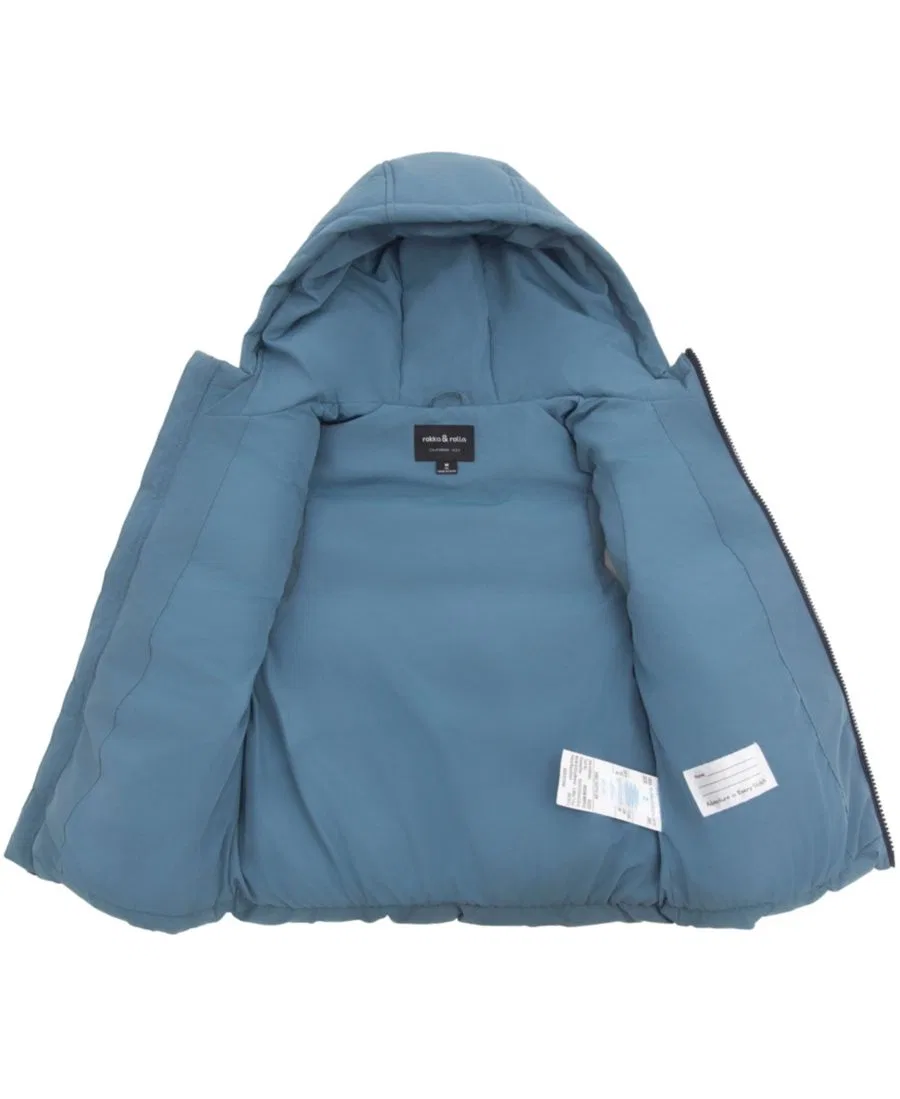 Детский утепленный жилет с капюшоном Everett Rokka&Rolla, Slate Blue — фото 4