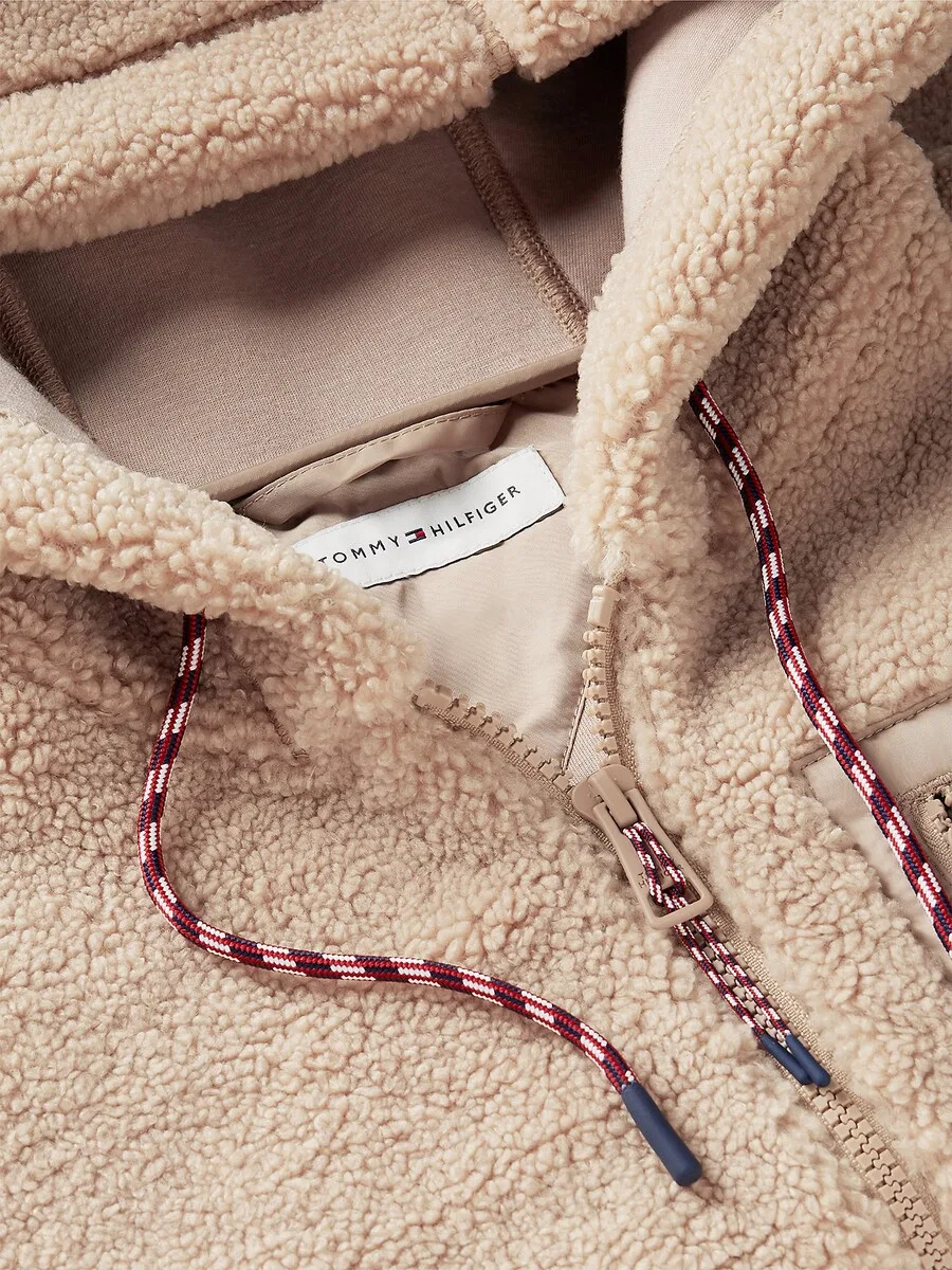 Худи на молнии TOMMY HILFIGER, бежевый — фото 4