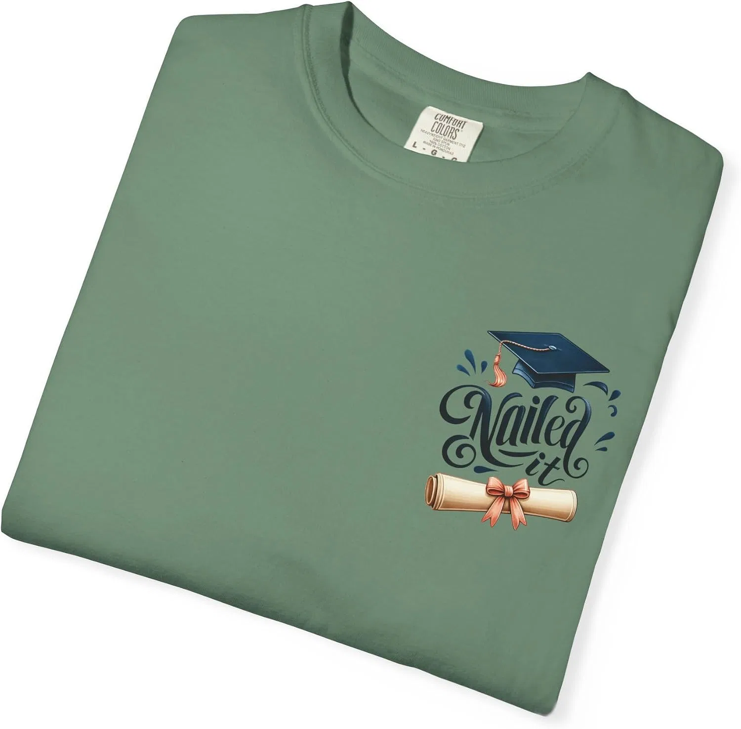 Унисекс футболка с принтом Graduation Celebration Comfort Colors, Light Green — фото 3
