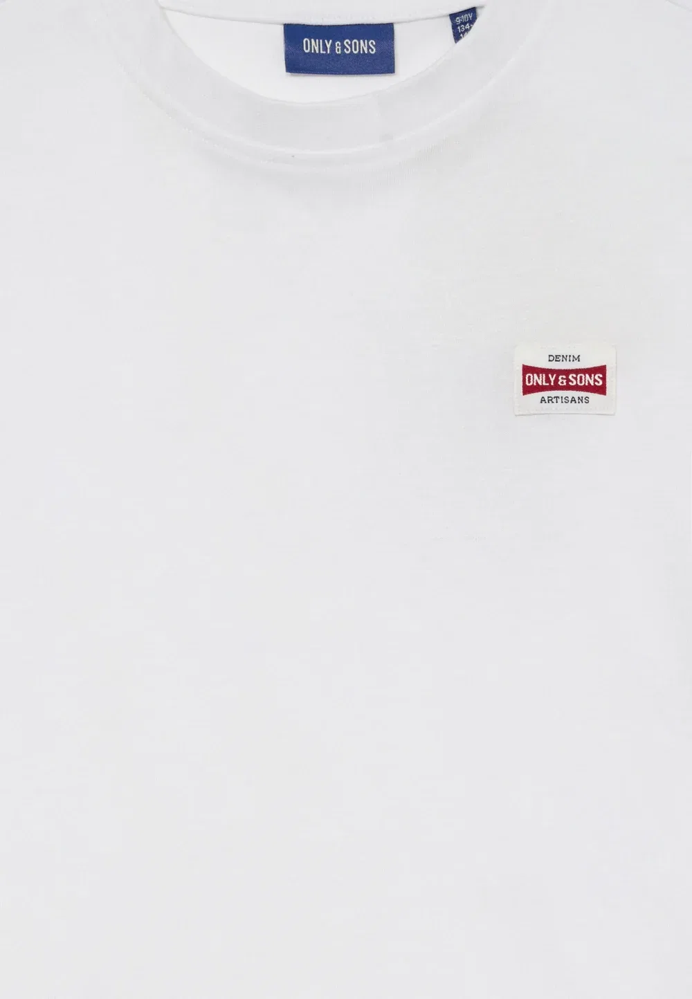 Osjfred life rlx ss label tee noos - базовая футболка Only & Sons Junior, Bright White — фото 4