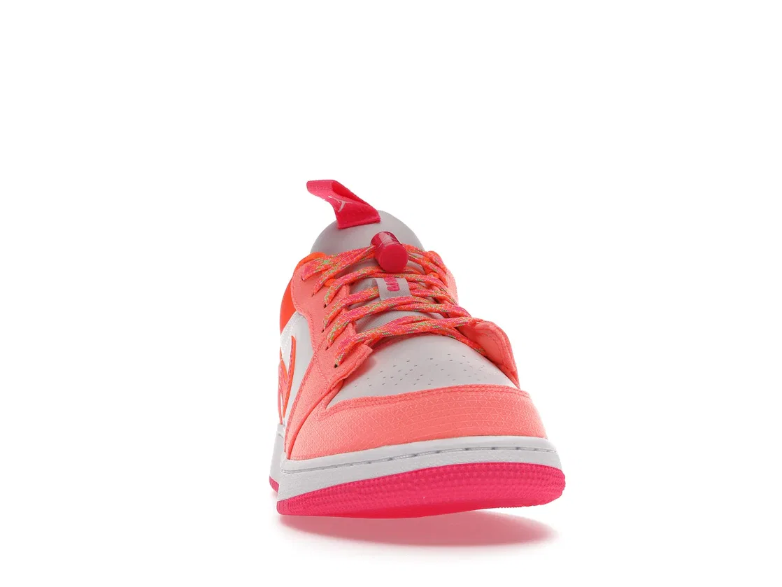 Детские кроссовки Lifestyle с системой фиксации Jordan 1 Low Utility Jordan, White/Orange/Pink — фото 2
