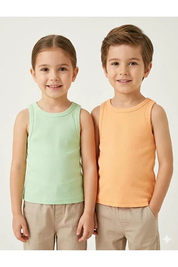 Детская майка хлопковая Riowela, Green-Orange