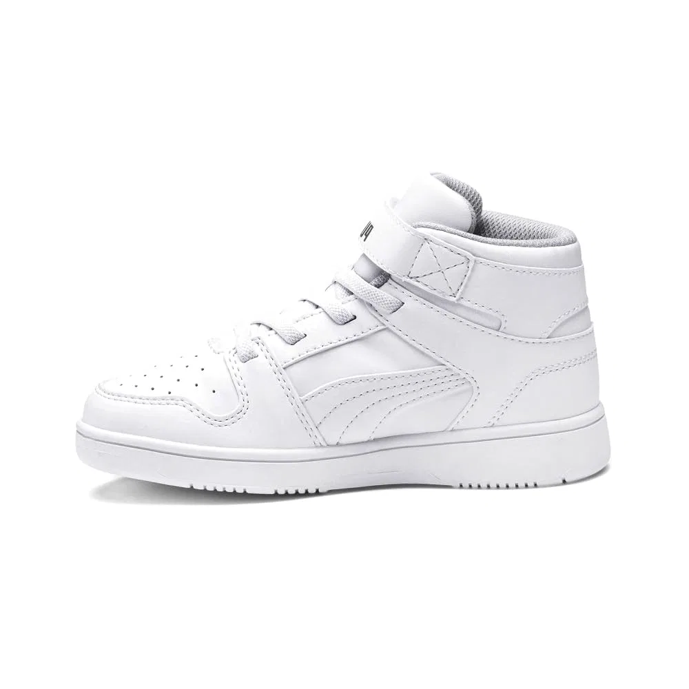 Детские кроссовки для мальчиков с высокой посадкой Rebound Velcro Layup PUMA PUMA White PUMA Black Grey Purple — фото 3