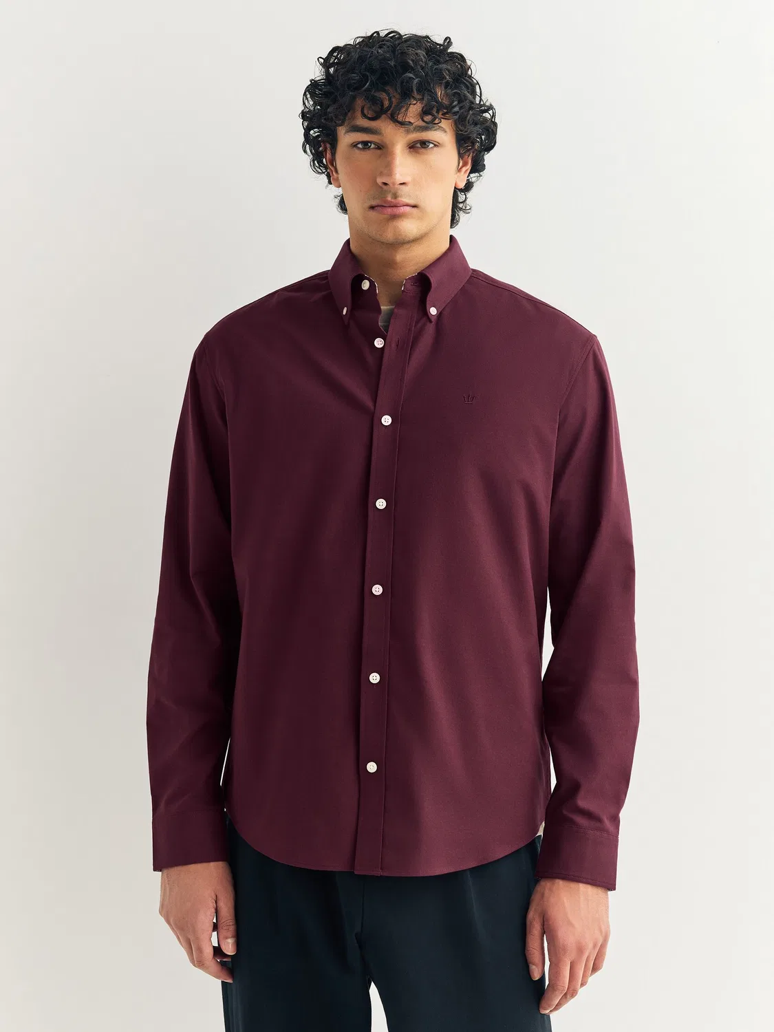 Рубашка оксфордская стретч, Burgundy Red Next