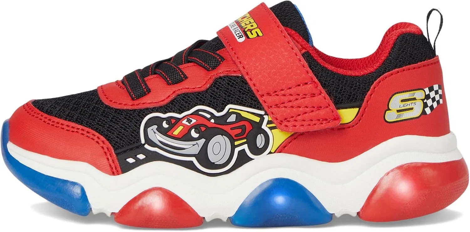 Детские кроссовки для мальчиков Mighty Glow 2.0 Dino-Bolt Skechers, Red/Black — фото 4
