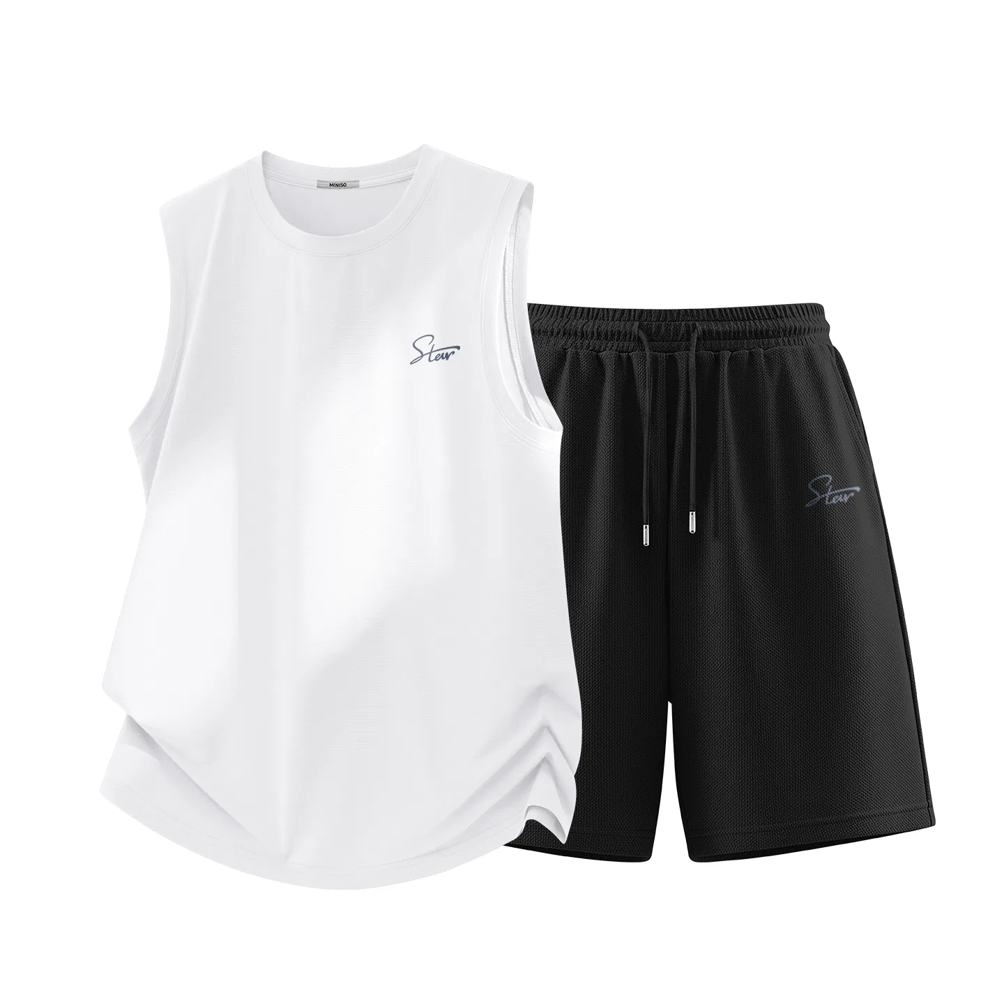Детский комплект спортивной одежды с принтом MINISO, Aqua Green+Black — фото 3